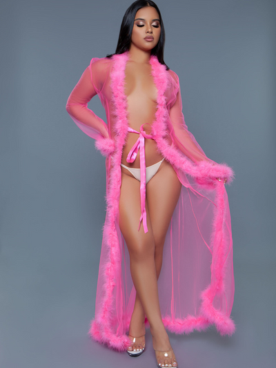 MINX MARABOU ROBE PINK