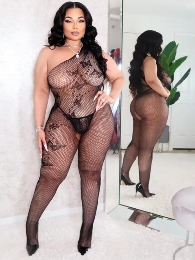 MINX "KENDRA" PLUS SIZE BODYSTOCKING BLACK